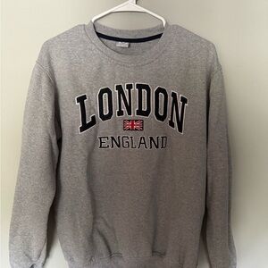 Gray London England embroidered Women’s crewneck